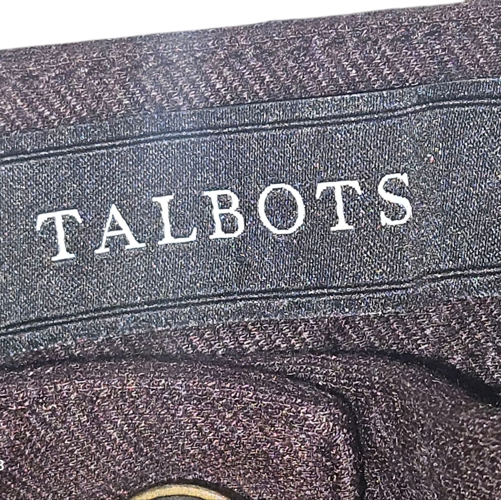 Talbots Dark Brown Textured Pants Skinny Ankle Size 12 Good Condition - Picture 4 of 7